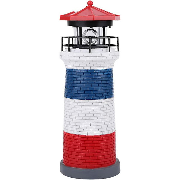 Solar Lighthouse, Led Solar Power Lighthouse Staty Roterande utomhus ljus Trädgård Yard gräsmatta