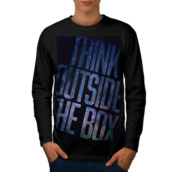 Think Outside The Box Män Blacklong Sleeve T-shirt 3XL