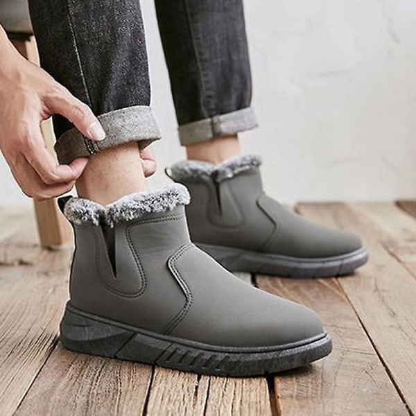 Vintersnöskor för män Vattentåliga skor Anti-halk Casual Lättviktsskor i bomull M868 Gray 39