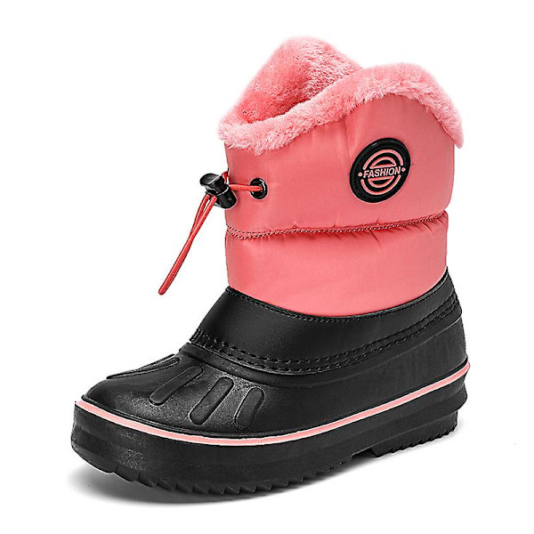 Snöskor för flickor Vinter Vattentät Halkbeständig kallväderskor E07 Pink 34