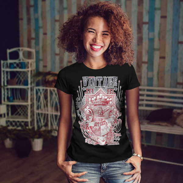 Röd Svart Apparel Dam Blackt-shirt S
