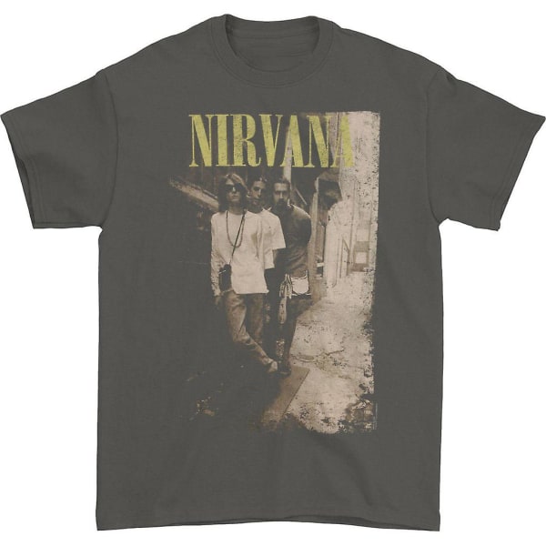 Nirvana Brick Wall Alley Photo Vanlig T-shirt för män S