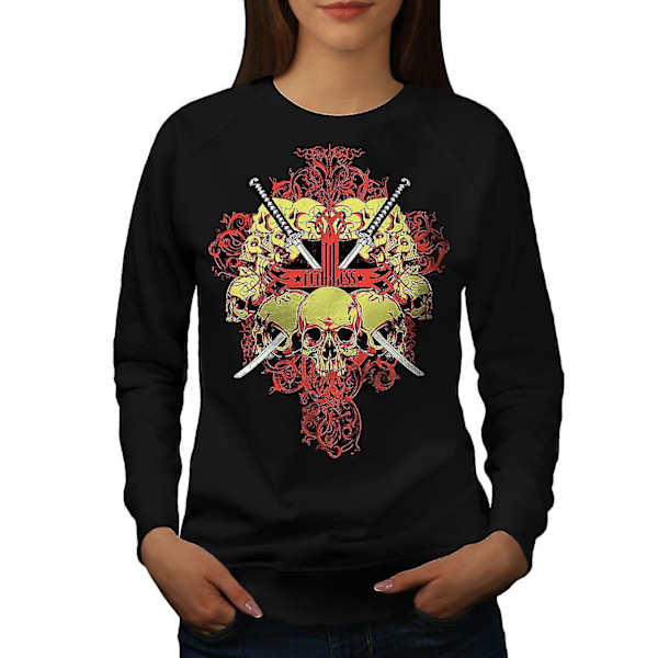 Orädd Rose Metal Kvinnor Blacksweatshirt L