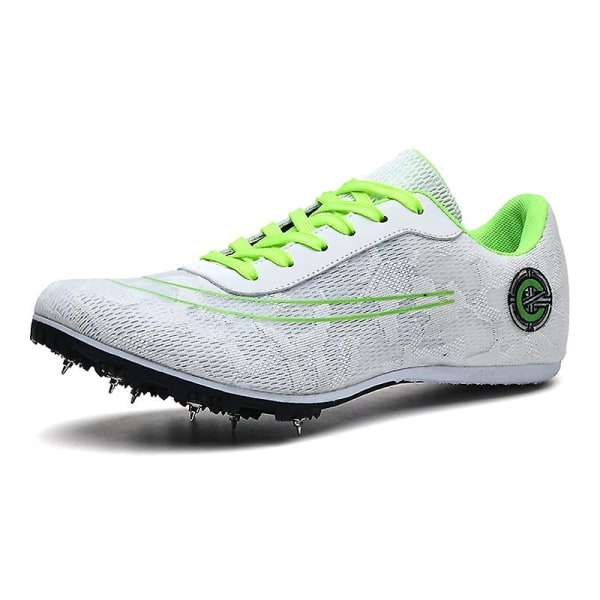 Friidrottsskor för män Spikes Track Race Hoppande Sneakers Professionell löpning Nail Spikes Skor 3Bf2101 White 41