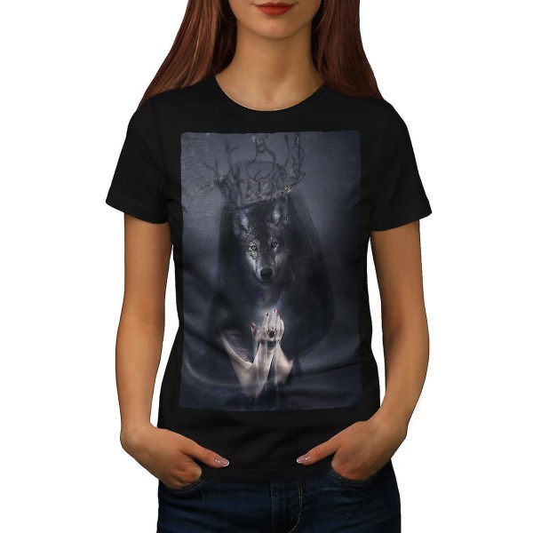 Wolf King Beast Animal Women Blackt-shirt L