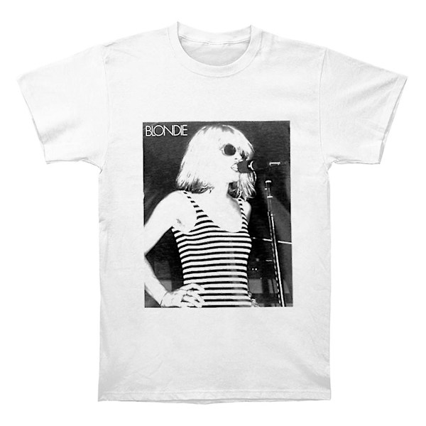 Blondie Stripped Singing White T-shirt XL