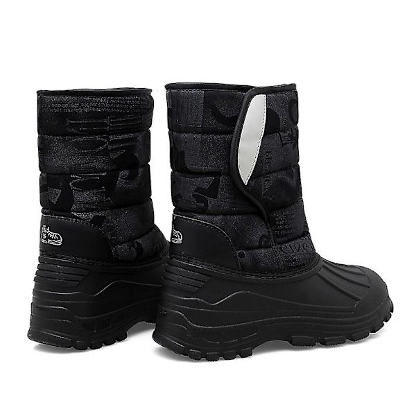 Herr Dam Vinterstövlar Snow Boot Plysch Varma Skor Vattentät Boot 2113S Black 41
