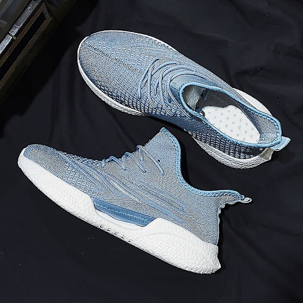 Herrskor Flyknit Sneakers Andas Slip-On löparskor FB2622 Blue 41