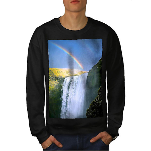 Waterfall Rainbow Men Blacksweatshirt M