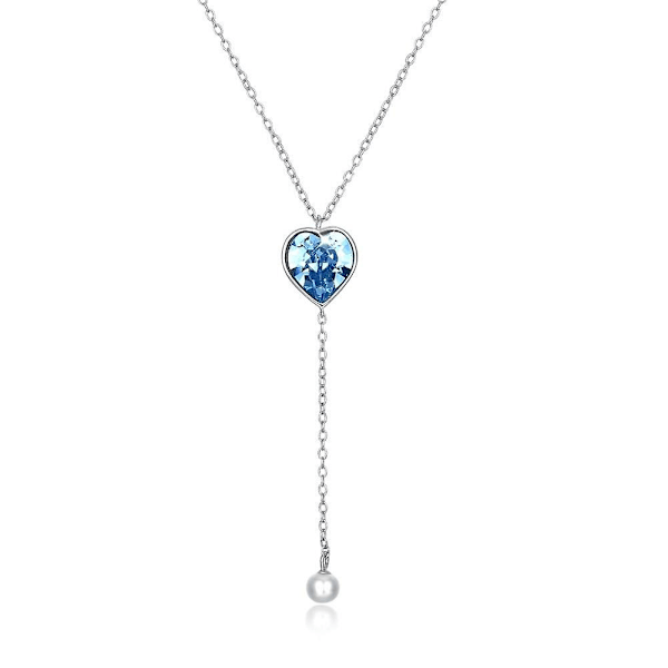 Kristaller Från Swarovski Elements Hjärta Sterling Silver Halsband Svn284