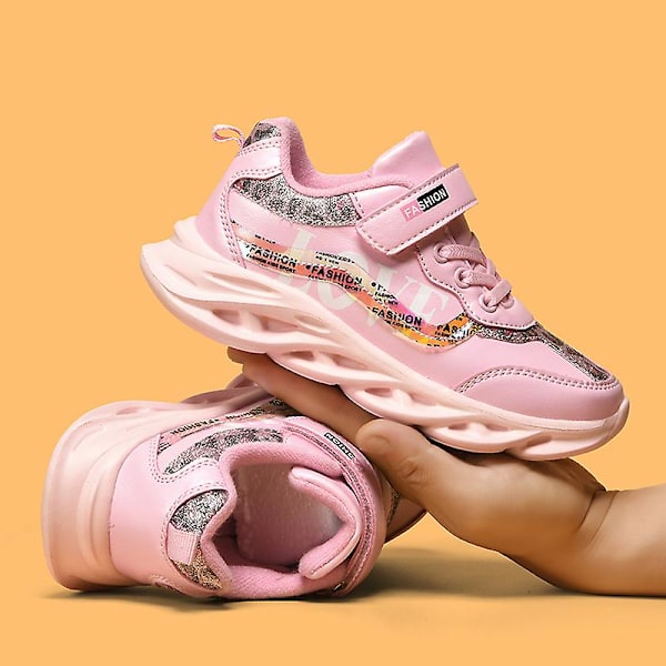 Sneakers för flickor Andas löparskor Mode Sportskor för barn 3A899 Pink 36