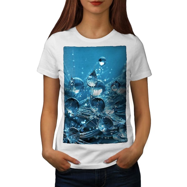 Rain Drop Splash Nature Män Svart T-shirt med v-ringad XL