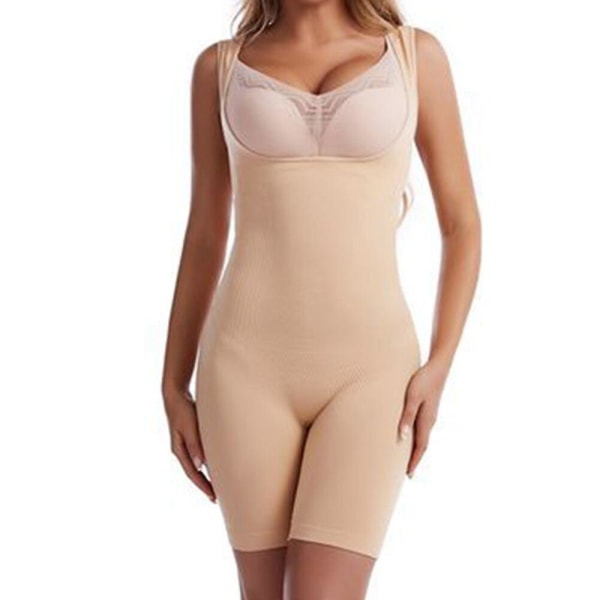 Body Shapewear Helkroppsformare Sömlös Korsett Waist trainer Dam Slimming Slida Magformare Mage Smal Samla bröst, svart XL XXL