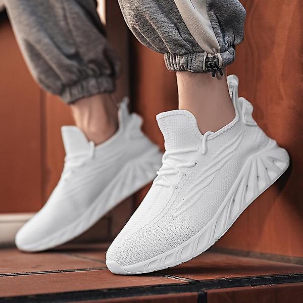 Sneakers för män Löpartennisskor Lättviktsventilerande Sport Athletic 3Cc121 White 44