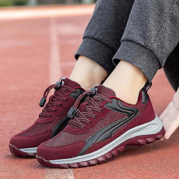 Män Dam Sneakers Andningsbara promenadskor Mode Sportskor Äldre skor Yj9109 Red 40