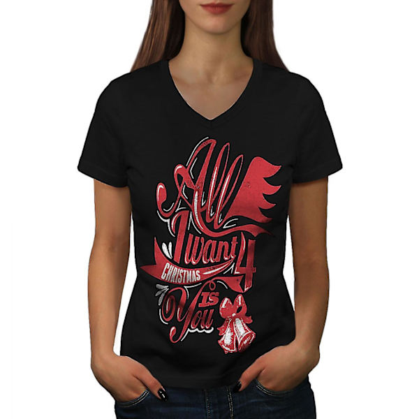 I Want Is You Women T-shirt med svart v-ringad 3XL