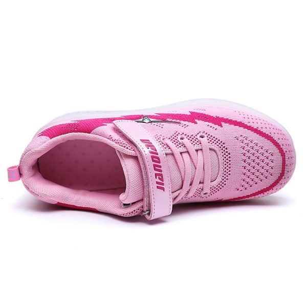 Barnsneakers Dubbelhjulsskor Led Light Shoes 802 Pink 29