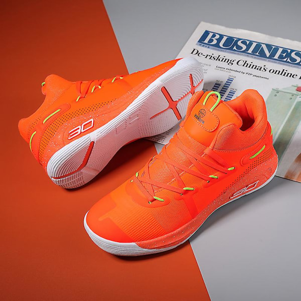 Basketskor för män Andas halkfria sportlöparskor F11 Orange 41