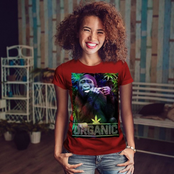 Ekologisk Canabis Rasta T-shirt för kvinnor M