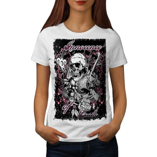 Inocence Death Gun Skull Women Whitet-shirt L