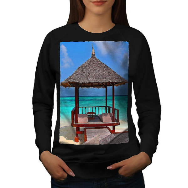 Sea Holiday Photo Women Blacksweatshirt S