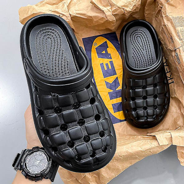 Strandtofflor för män Modesandaler Utomhus Halkfria inomhusskor 3B2104 Black 40-41