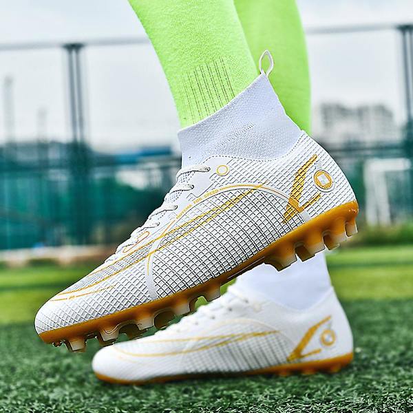 Fotbollsskor dam Spikes Fotbollsskor för ungdomar Stövlar Atletisk Sneaker 3C2588GA White 41