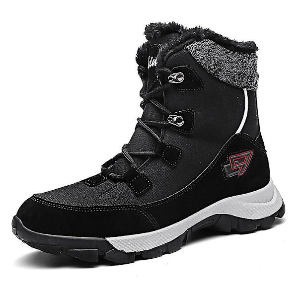 Herr Dam Vinterstövlar Snow Boot Plysch Varma Skor Vattentät Boot 1623 Black 35