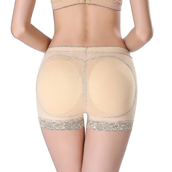 Damsvamp vadderad Andningsbar Fake Butt Push Up Trosor Byxor Butt Hip Enhancer Seamless Control Body Shaping Byxor Underkläder,beige