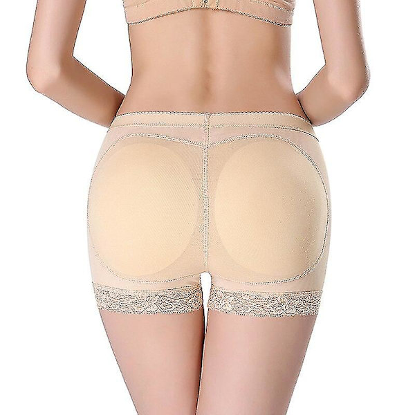 Damsvamp vadderad Andningsbar Fake Butt Push Up Trosor Byxor Butt Hip Enhancer Seamless Control Body Shaping Byxor Underkläder,beige S