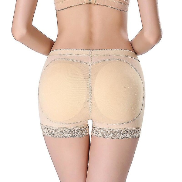 Damsvamp vadderad Andningsbar Fake Butt Push Up Trosor Byxor Butt Hip Enhancer Seamless Control Body Shaping Byxor Underkläder,beige XL