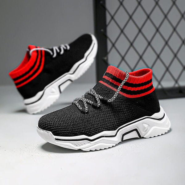 Sneakers som andas löparskor Mode Pojkar Flickor Sportskor 3Adw626 Black 27
