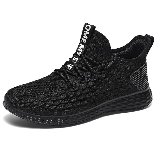 Sneakers för män Löpartennisskor Lättviktsventilerande Sport Athletic 3C6877 Black 46