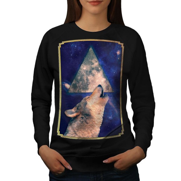 Howling Wolf Space Women Blacksweatshirt M