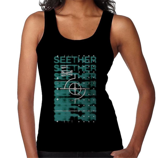 Seether suddig turkos logotyp damväst XX-Large