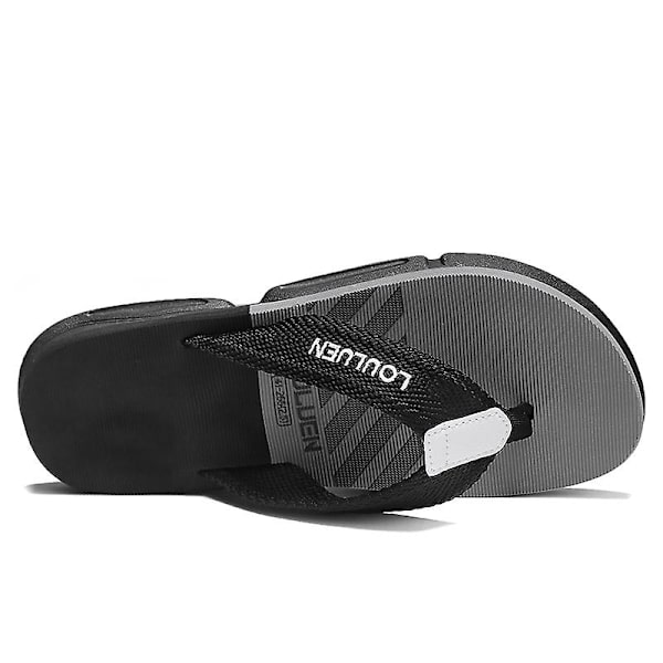Herrtofflor Sommarmodeskor Halkfria strandsandaler l-226 BlackGray 41