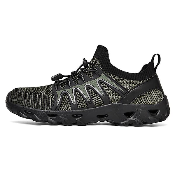 Herr vandringsskor Trailrunning Skor Halksäkra Fitness Promenad Jogging Sneakers 3C238 Green 45