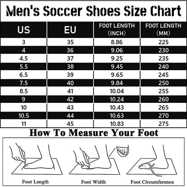 Fotbollsskor Herr Fotbollsskor för fast mark Utomhus Inomhus Atletiska fotbollsskor Professionell Futsal Training Sneakers-svarta Black 44