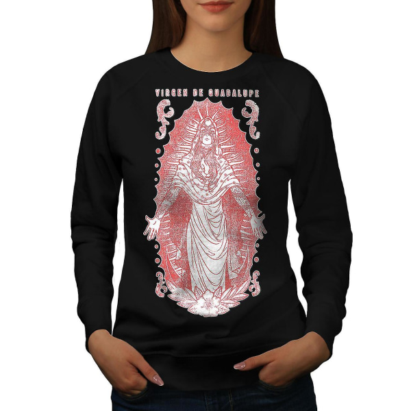 Virgen Guadalupe Blacksweatshirt för kvinnor L