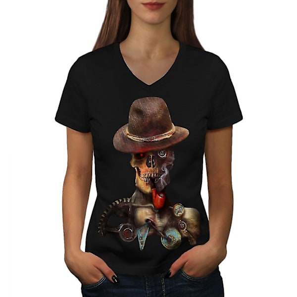 Western Skeleton Skull T-shirt för kvinnor XL