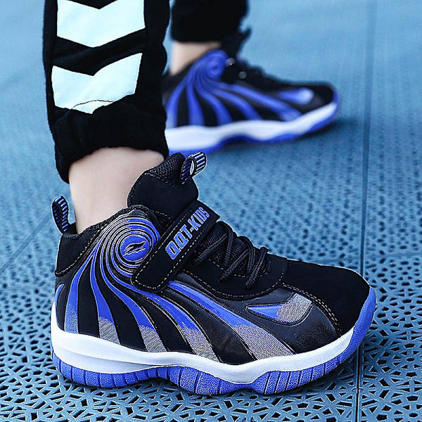 Basketskor för barn Mode Halkfria sneakers Sportskor som andas 3987Em BlackBlue 39
