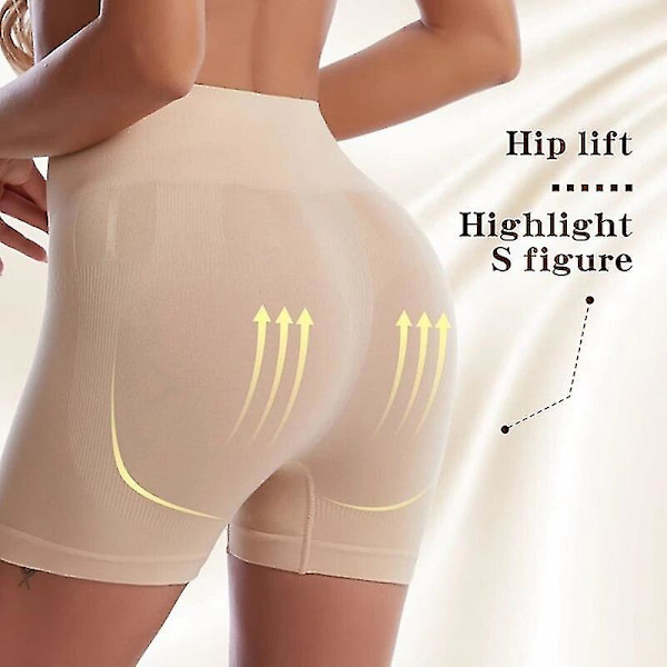 Yoga Fitness Träning Persika Höft Hög midja Magkontroll Trosa Shaper Bantning Underkläder Rumplyftare Magen Formande Damshorts, rosa M