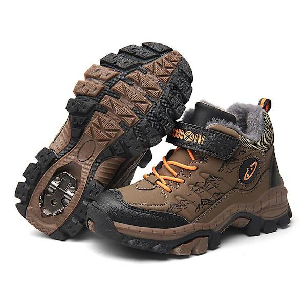 Pojkar Flick Sneakers Andas löparskor Barn Vinter Bomullsskor 833 DarkBrown 34
