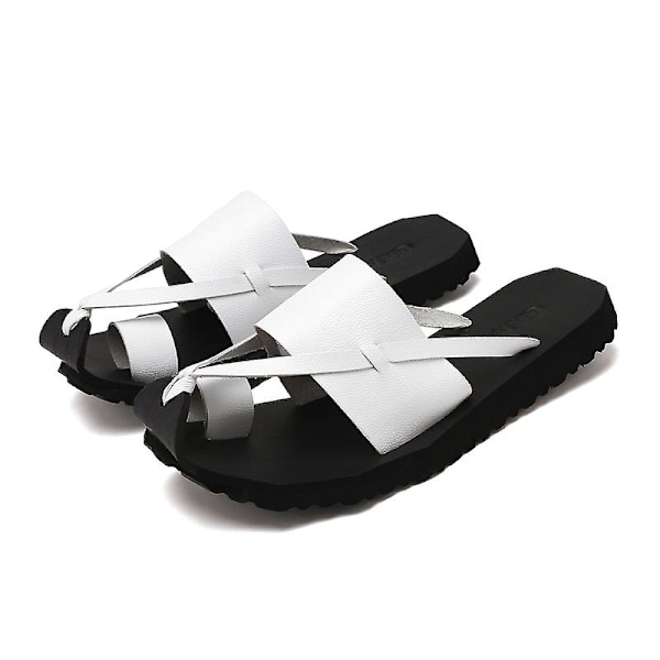 Strandtofflor för män Modesandaler Utomhus Halkfria inomhusskor 3B1908 White 44