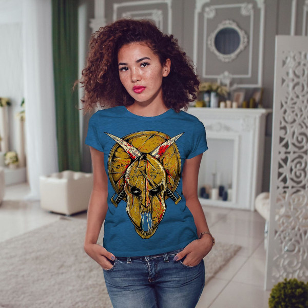Gladiator Face Fantasy Dam Royal Bluet-shirt L
