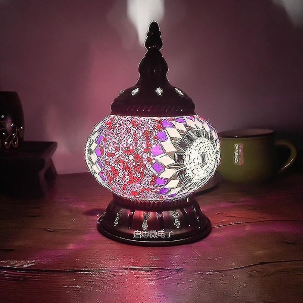Nyaste turkisk mosaik bordslampa Vintage Art Deco Handgjorda Lamparas De Mesa Glass Romantic Bed Li