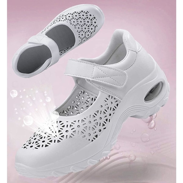 Comfort Working Sneaker Shoes Justerbara Andningsbara kilar Slip-on Walking Sneaker Fitness Casual Skor Mary Jane Sneaker