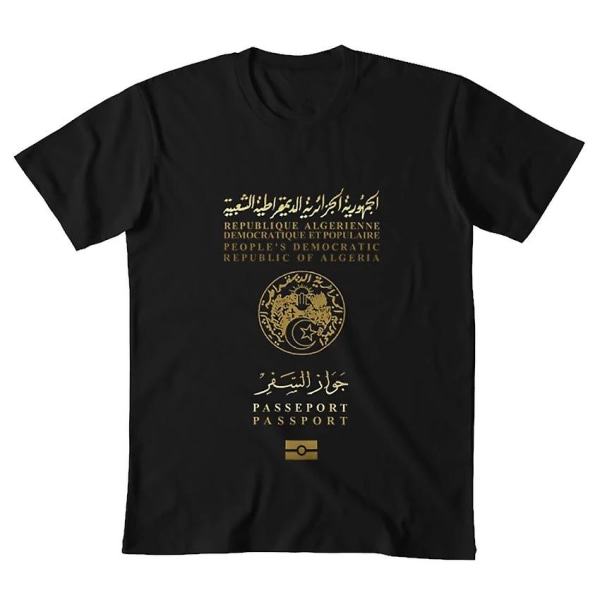 Algeriska republikens passport cover T-skjorta Algerietälskare Skjorta Republiken Algeriets patriotiska skjorta Green XXXL