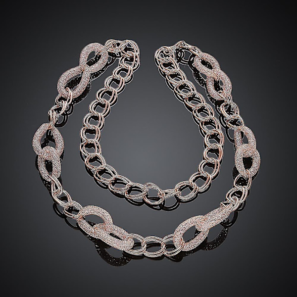 Mode runda smycken kvinnors kristall långa halsband M001-C Acm001
