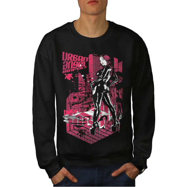 Urban Girl Street Fashion Män Blacksweatshirt XXL